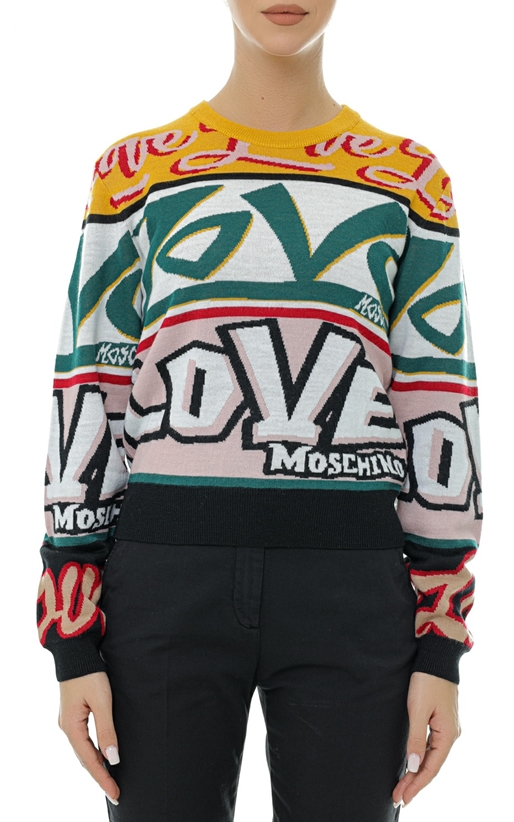 LOVE MOSCHINO-Pulover cu design multicolor